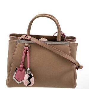Fendi Tan and Pink 2jour (petite) with Pink Bag Charms